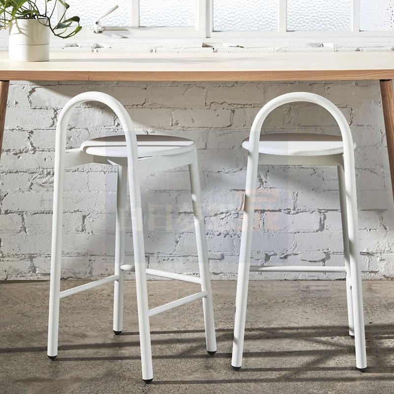 北歐風高腳椅 圓凳圓形椅 靠背吧台凳 中島高腳凳子 鐵椅吧凳 高腳凳 矮凳吧台椅 酒吧椅子 白日夢想家具店-細節圖10