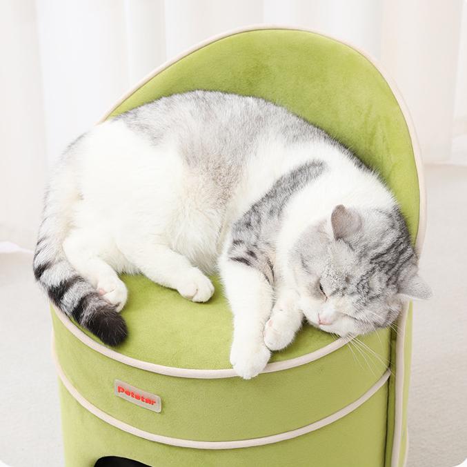 貓窩換鞋凳 化妝椅美甲椅 化妝凳 半封閉貓屋狗窩 人貓共用 寵物用品 創意家居 省空間 白日夢想家具店 易清潔-細節圖3