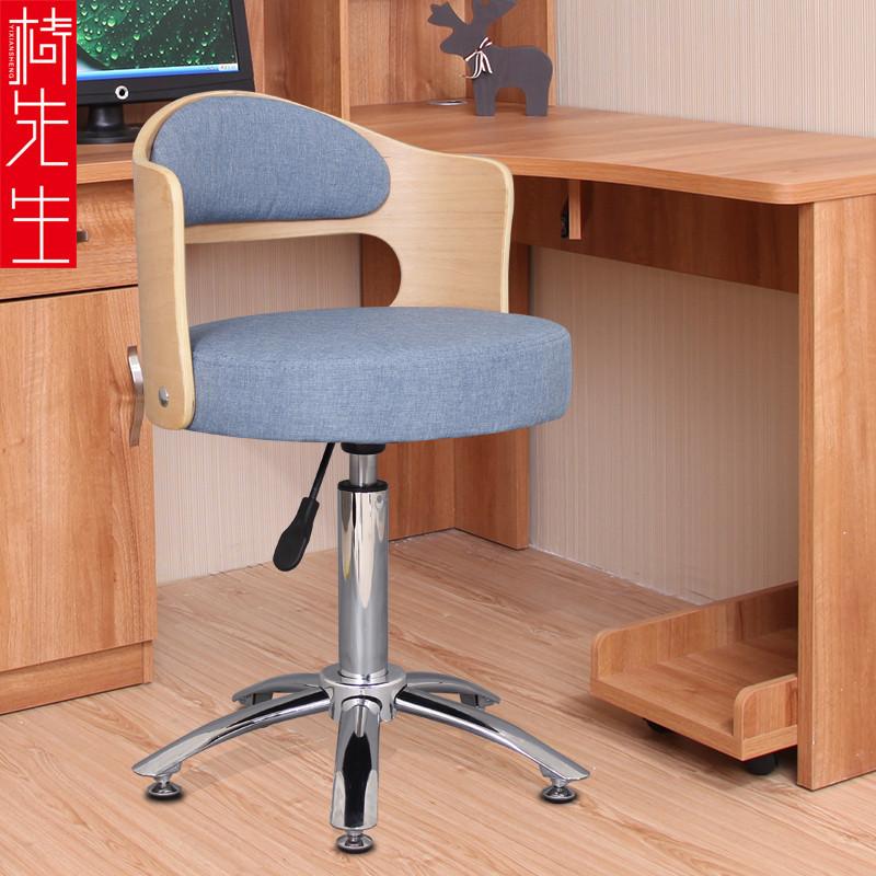 升降電腦椅 學生書桌椅+家用靠背旋轉椅 升降椅 原木靠背設計，小巧輕便，書房、美容美甲美髮店家具-細節圖2