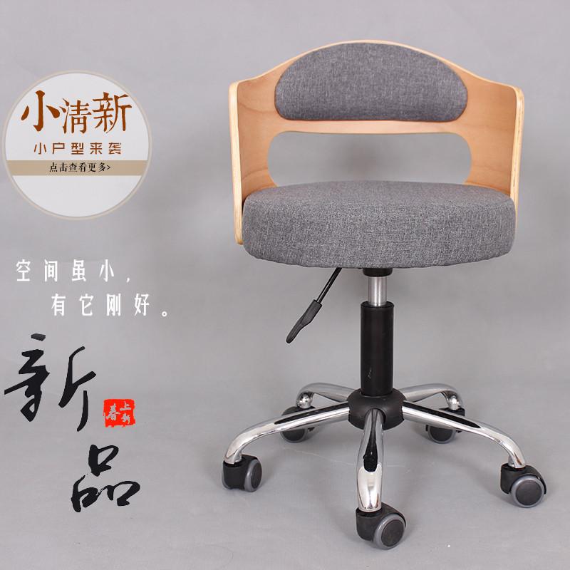 升降電腦椅 學生書桌椅+家用靠背旋轉椅 升降椅 原木靠背設計，小巧輕便，書房、美容美甲美髮店家具-細節圖3