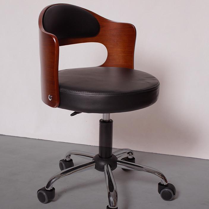 升降電腦椅 學生書桌椅+家用靠背旋轉椅 升降椅 原木靠背設計，小巧輕便，書房、美容美甲美髮店家具-細節圖5