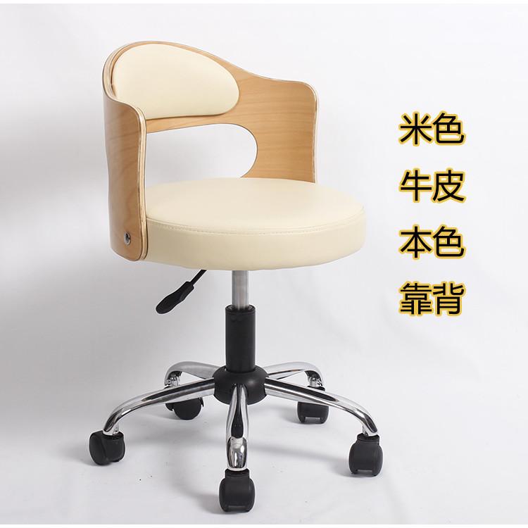 升降電腦椅 學生書桌椅+家用靠背旋轉椅 升降椅 原木靠背設計，小巧輕便，書房、美容美甲美髮店家具-細節圖8