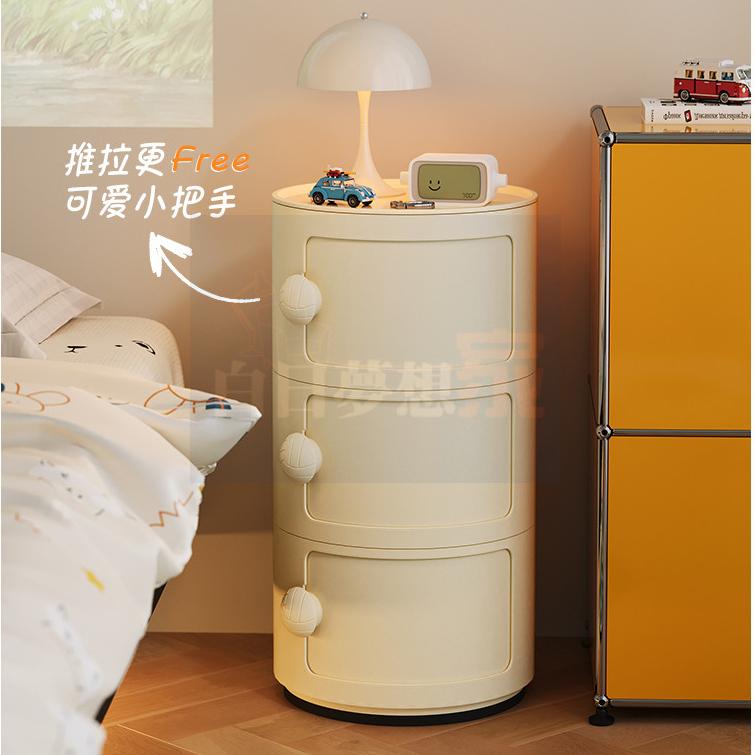 【安全圓角】兒童床頭櫃玩具收納櫃 臥室/遊戲區/幼兒園 卡通沙發邊櫃 繪本收納，可移動設計萌趣外型，親子房兒童房布置家具-細節圖3