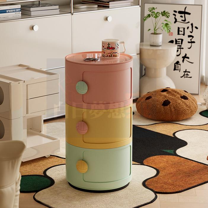 【安全圓角】兒童床頭櫃玩具收納櫃 臥室/遊戲區/幼兒園 卡通沙發邊櫃 繪本收納，可移動設計萌趣外型，親子房兒童房布置家具-細節圖4