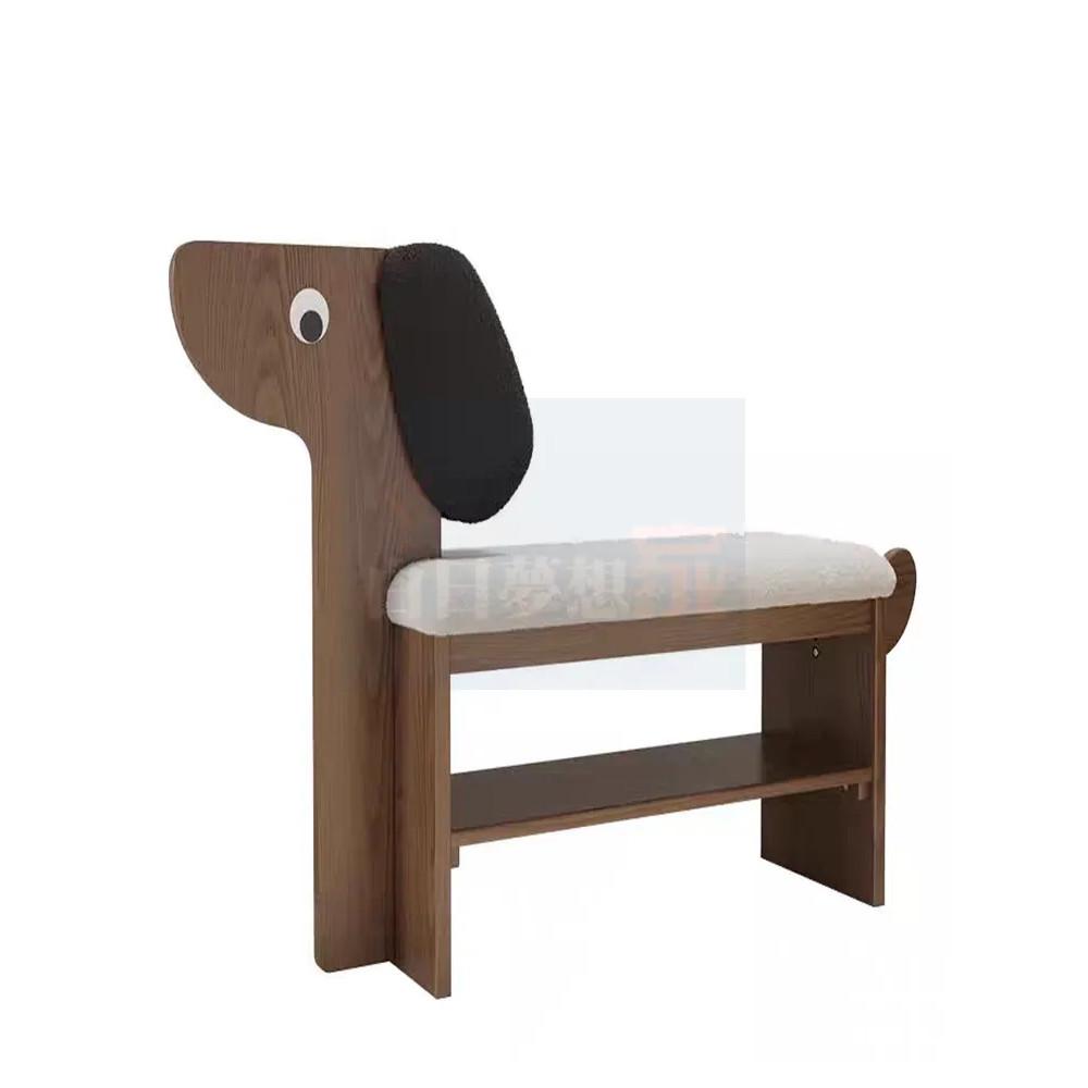 小狗動物造型換鞋凳 可愛動物鞋架 原木風換鞋凳 家用可坐穿鞋 兒童房幼兒園適用 玄關長凳 多功能鞋架 白日夢想家具店-細節圖6