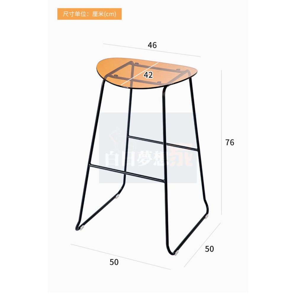 透明吧檯椅 高吧椅 壓克力高腳椅 酒吧椅 高腳餐椅 透明椅 咖啡廳奶茶店 高腳凳 大廳展示椅 酒店吧檯桌椅-細節圖8