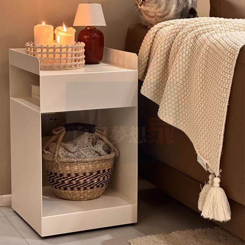 沙發邊桌 置物櫃工業風 臥室床頭櫃 網紅可移動推車 收納邊櫃 浴室櫃櫥櫃角櫃 邊桌邊櫃零食推車 可移動收納櫃邊桌鐵桌-細節圖2