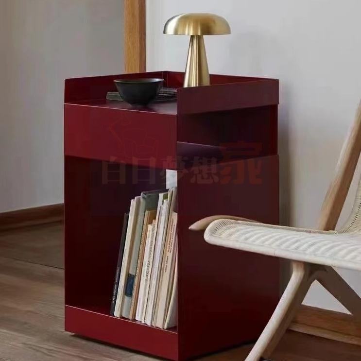 沙發邊桌 置物櫃工業風 臥室床頭櫃 網紅可移動推車 收納邊櫃 浴室櫃櫥櫃角櫃 邊桌邊櫃零食推車 可移動收納櫃邊桌鐵桌-細節圖4