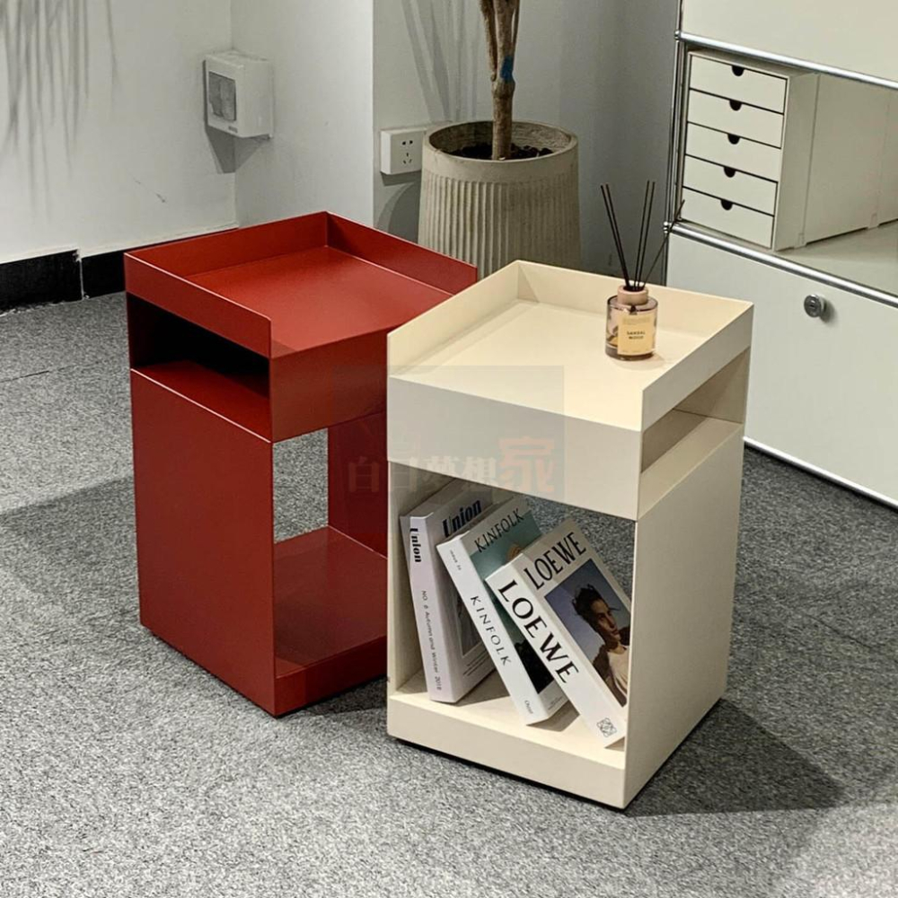 沙發邊桌 置物櫃工業風 臥室床頭櫃 網紅可移動推車 收納邊櫃 浴室櫃櫥櫃角櫃 邊桌邊櫃零食推車 可移動收納櫃邊桌鐵桌-細節圖3