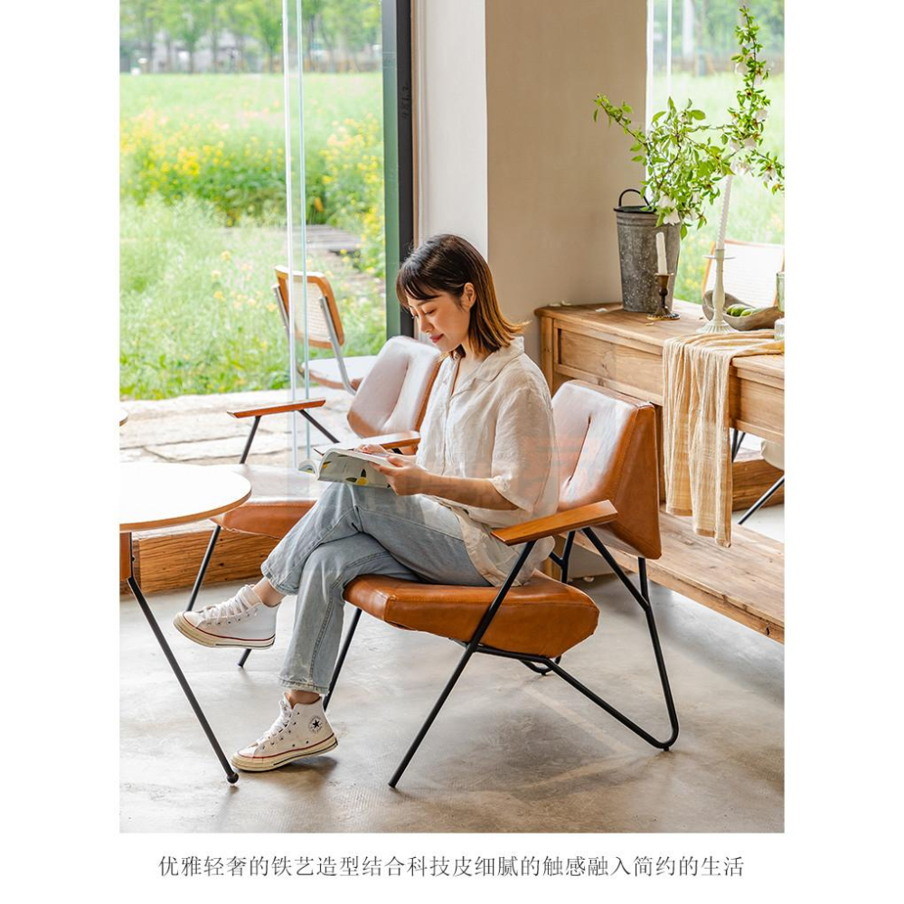 【復古鐵桌】咖啡廳桌椅書店桌椅單人沙發 靠背沙發 洽談桌奶茶店甜點桌椅 鐵桌鐵椅下午茶餐廳 酒吧沙發組合 高腳吧台凳-細節圖6