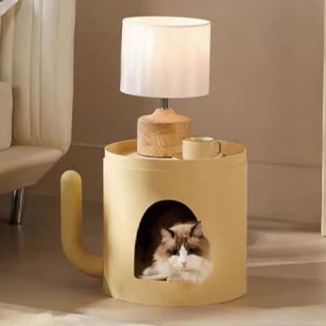 仙人掌茶几矮凳 兒童房家具 寵共用家具 貓窩床头櫃 奶油風家居 多功能貓窩 家居茶几 寵物家具設計 多巴胺彩色家具 狗窩-細節圖10