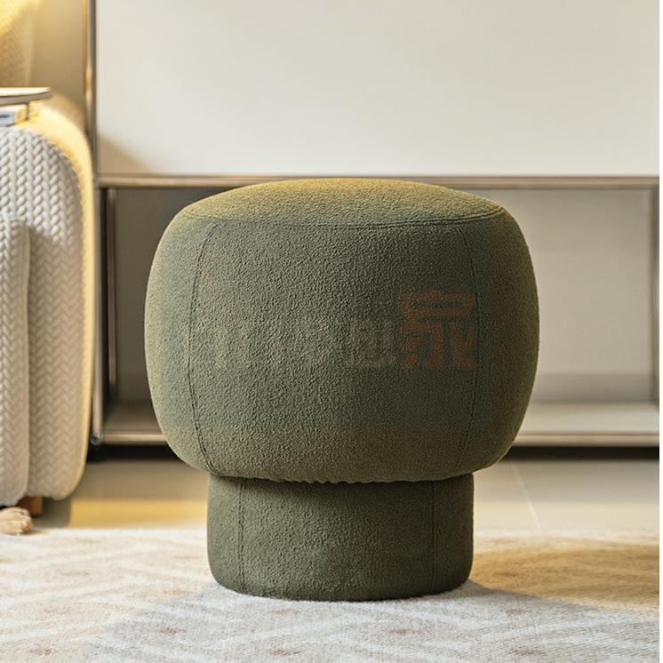 北歐ins風 蘑菇換鞋凳 圓凳換鞋凳 網紅客廳沙發凳+梳妝矮凳，絨面質感設計，玄關/臥室/咖啡廳百搭神器！-細節圖2