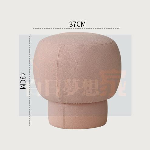 北歐ins風 蘑菇換鞋凳 圓凳換鞋凳 網紅客廳沙發凳+梳妝矮凳，絨面質感設計，玄關/臥室/咖啡廳百搭神器！-細節圖6