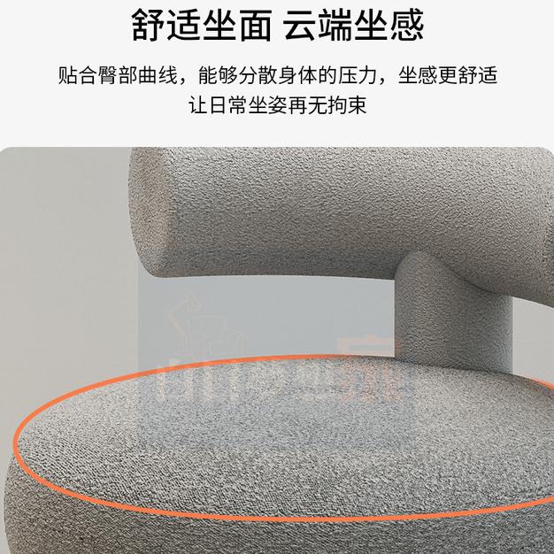 羊羔絨旋轉椅 美髮椅 滾輪理髮師椅 升降椅+360°旋轉 前台接待椅 候診椅等待區休息椅 SPA館、美甲店、造型工作室-細節圖2