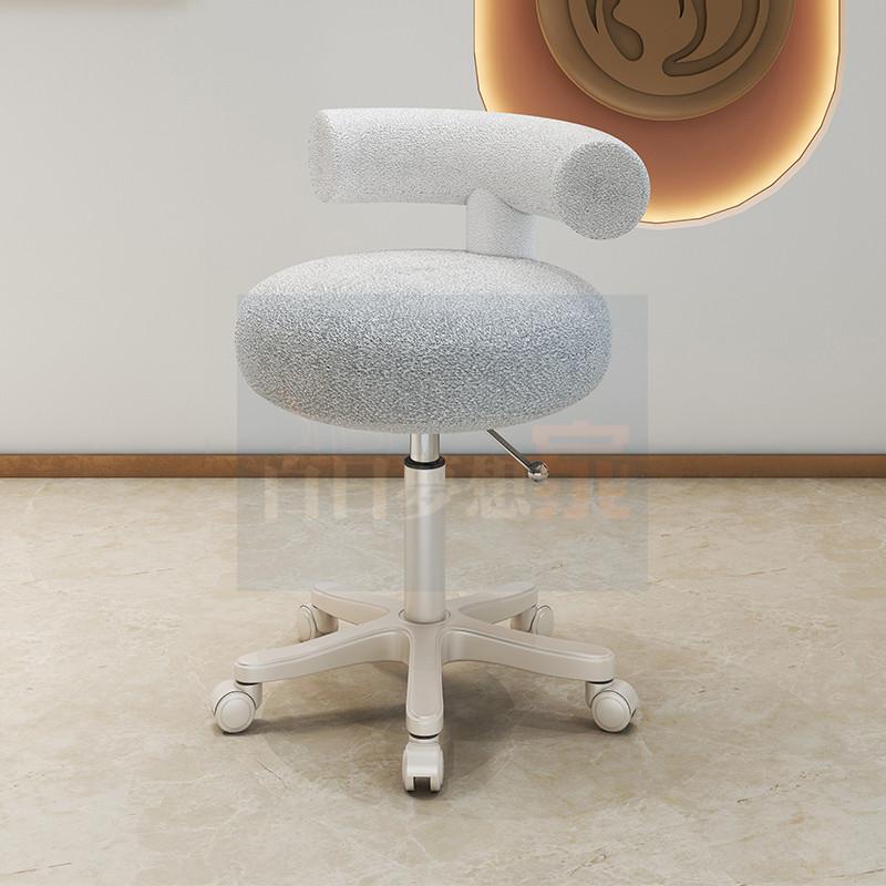 羊羔絨旋轉椅 美髮椅 滾輪理髮師椅 升降椅+360°旋轉 前台接待椅 候診椅等待區休息椅 SPA館、美甲店、造型工作室-細節圖3