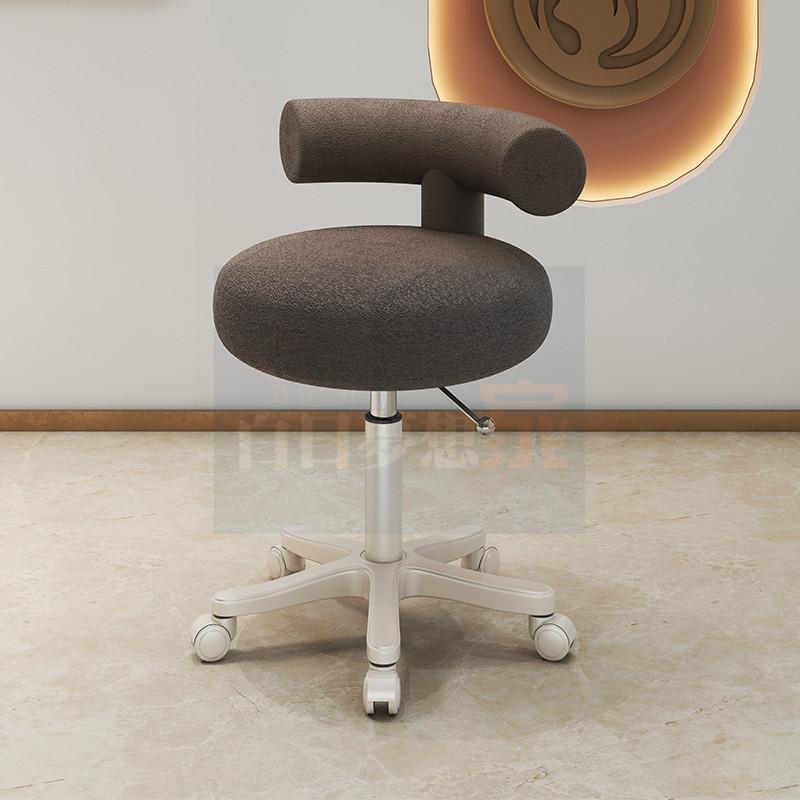 羊羔絨旋轉椅 美髮椅 滾輪理髮師椅 升降椅+360°旋轉 前台接待椅 候診椅等待區休息椅 SPA館、美甲店、造型工作室-細節圖5