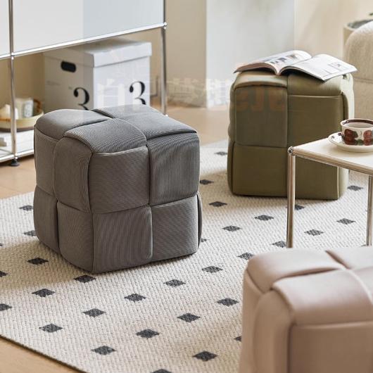 【奶油風矮凳】網紅小沙發方凳腳踏 休息區邊桌茶几 等待區會客椅客廳坐墩 門口換鞋凳 方凳小凳子 白日夢想家具店-細節圖2