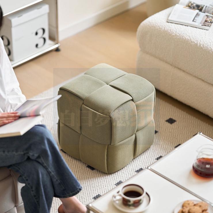 【奶油風矮凳】網紅小沙發方凳腳踏 休息區邊桌茶几 等待區會客椅客廳坐墩 門口換鞋凳 方凳小凳子 白日夢想家具店-細節圖3