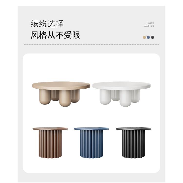 免運🔥奶油风茶几餐桌 桌子 商業空間專用桌 小餐桌 北歐日系復古 白日夢想傢俱店边几侘寂风圆形小桌子-細節圖7