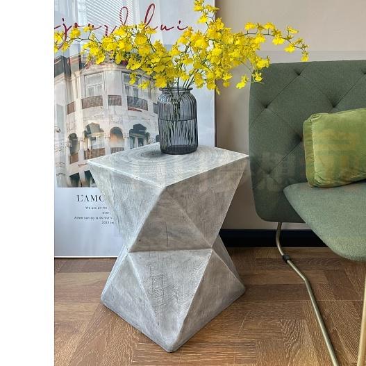 方形茶几仿木纹桌 沙發邊幾網紅ins凳子 水泥桌客廳陽台戶外簡約茶几 小邊幾 民宿咖啡馆小桌子户外-細節圖2