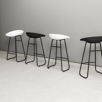 免運含税🔥 吧檯椅高腳椅 鐵椅工業風展覽椅子展椅 圍椅 現代簡約會議椅北歐輕奢ins簡約現代家用收銀前台高腳凳吧台-細節圖7