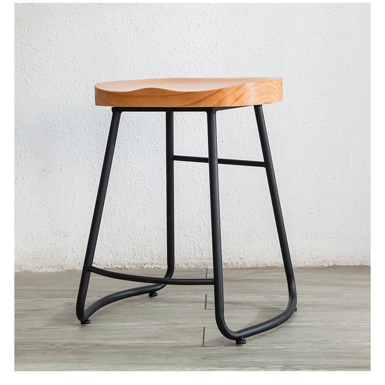 免運含税 木吧椅高 鐵椅 酒吧椅高凳子 實木纹路 45CM 65/75CM 吧台椅 高腳椅咖啡休閑餐凳復古高腳椅吧檯-細節圖5