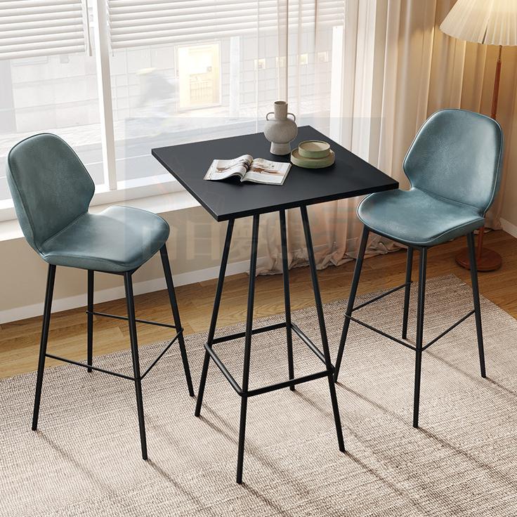 北歐高腳桌椅 方桌鐵桌鐵 靠牆吧台桌 鐵藝吧台桌椅 美式復古工業風吧台 高腳吧台 吧台椅-細節圖2