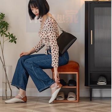 換鞋椅 衣帽架 楠竹換鞋凳 玄關換鞋椅 實木衣帽架 換鞋凳 穿鞋椅 多層鞋架 鞋子收納 鞋柜坐凳一体-細節圖2