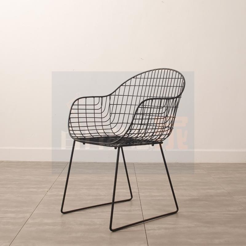 鐵藝椅子 網格椅 鏤空餐椅 戶外桌椅 庭院鐵藝網格椅 別墅北歐陽臺公園椅 戶外休閒靠背扶手 金屬鐵椅-細節圖3