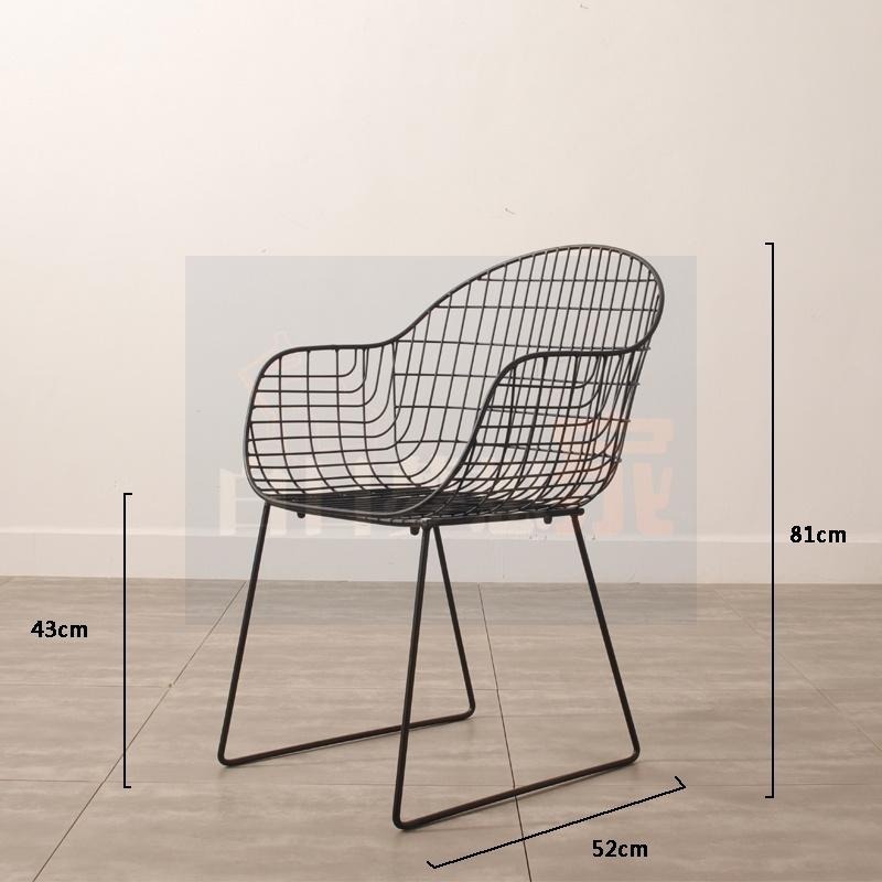 鐵藝椅子 網格椅 鏤空餐椅 戶外桌椅 庭院鐵藝網格椅 別墅北歐陽臺公園椅 戶外休閒靠背扶手 金屬鐵椅-細節圖7