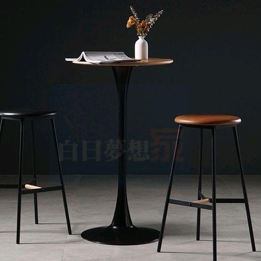 免運🔥工業高吧桌 吧台桌 鐵桌星巴克 咖啡廳 高腳桌 高腳吧凳 復古鐵藝 酒吧桌 高腳椅高腳桌小圓桌 白日夢-細節圖2