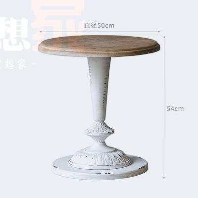 免運🎉美式咖啡桌 田園復古做舊 鐵桌 咖啡桌 邊几茶几 法式角几 木頭小圓桌 吧台桌 白日夢想家具店網紅邊幾桌椅-細節圖8