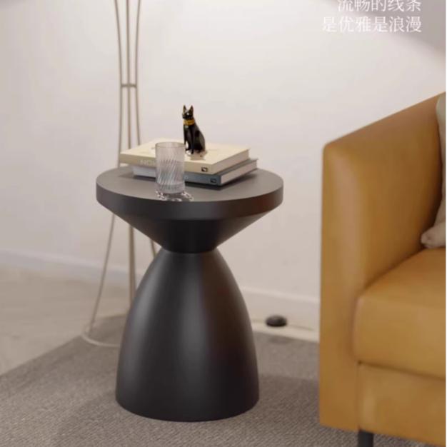 韓國咖啡廳邊桌 幾何小茶几 圓桌 置物架 咖啡桌 復古 圓形矮凳 泡茶椅 花台 侘寂傢俱民宿有打磨痕跡擺件-細節圖5