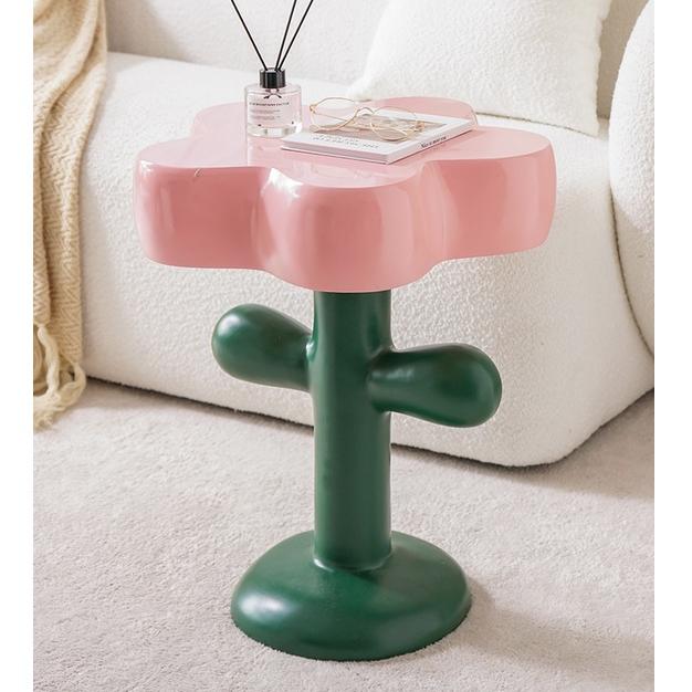 免運花朵茶几 郁金香桌 白日夢想傢俱店 可愛美式無印普普風 玫瑰凳子奶油风落地擺件客廳沙發旁家居房間軟裝飾品-細節圖4