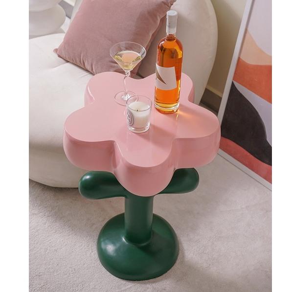 免運花朵茶几 郁金香桌 白日夢想傢俱店 可愛美式無印普普風 玫瑰凳子奶油风落地擺件客廳沙發旁家居房間軟裝飾品-細節圖5