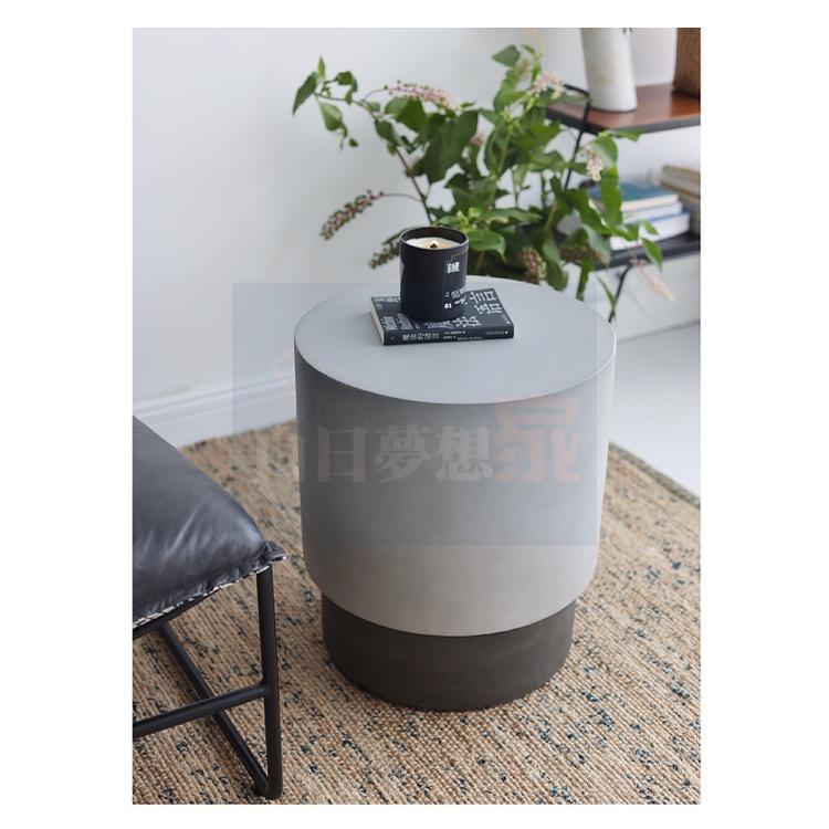侘寂小圓桌 咖啡店不銹鋼沙發民宿水泥角幾茶幾 边几茶几水泥桌色圆形桌 小茶几 大理石小圓桌 沙發陽臺小桌子-細節圖9