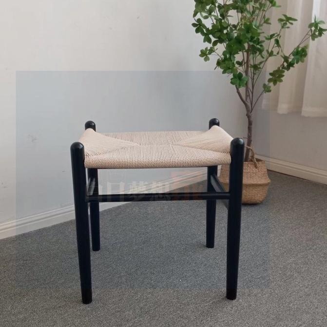 免運!手工編織椅凳 紙藤編織 矮凳 椅凳 凳子 小矮凳 化妝椅凳 沙發凳 板凳 木紋椅凳 方凳 穿鞋凳-細節圖2