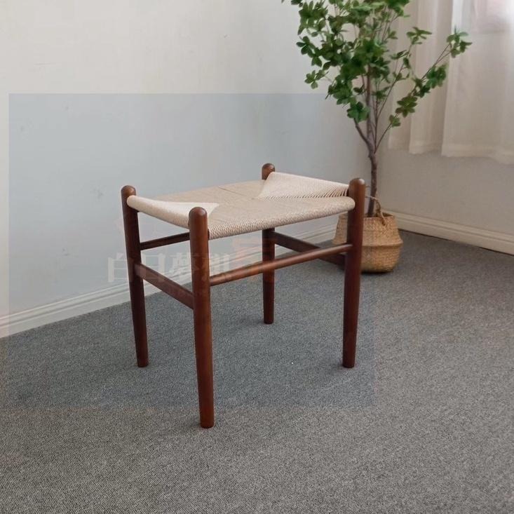 免運!手工編織椅凳 紙藤編織 矮凳 椅凳 凳子 小矮凳 化妝椅凳 沙發凳 板凳 木紋椅凳 方凳 穿鞋凳-細節圖4