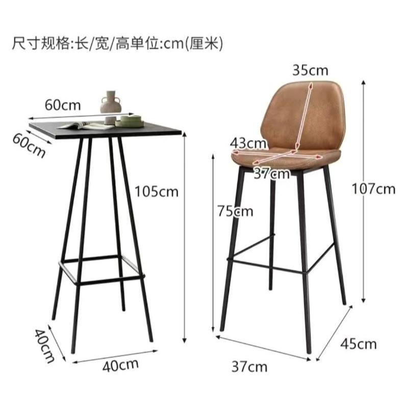 工業風吧檯桌 鐵桌高腳桌 北歐風高吧桌 高腳餐桌 休閒桌 接待桌 工作桌 鐵藝酒吧椅吧凳復古簡約椅子高腳凳 咖啡 甜品店-細節圖9