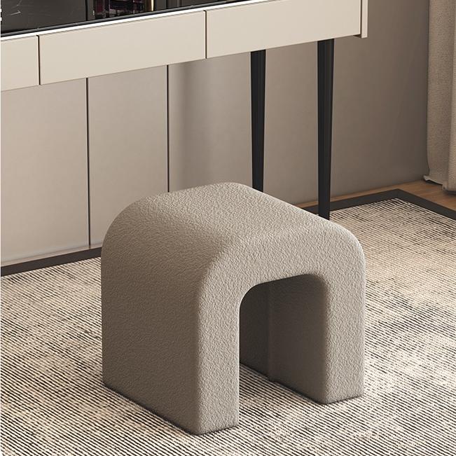 羊羔绒梳妆台凳子 簡約素面圓形小椅凳 矮凳 小椅 圓椅 沙發椅 穿鞋椅 擱腳凳小凳子圓形厚墊椅凳 沙發坐凳 休閒美甲凳-細節圖3