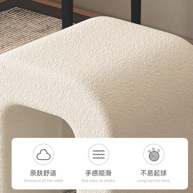 羊羔绒梳妆台凳子 簡約素面圓形小椅凳 矮凳 小椅 圓椅 沙發椅 穿鞋椅 擱腳凳小凳子圓形厚墊椅凳 沙發坐凳 休閒美甲凳-細節圖6