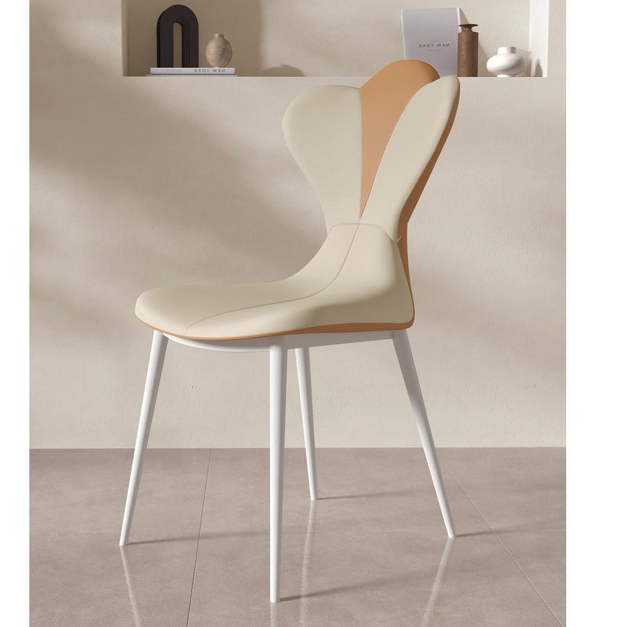 北歐輕奢餐椅 加厚坐墊 皇冠餐桌椅 椅子 全皮包裹北歐餐椅 腦椅皮革餐椅 接待椅北歐 靠背椅 化妝椅 餐廳軟包凳子-細節圖6