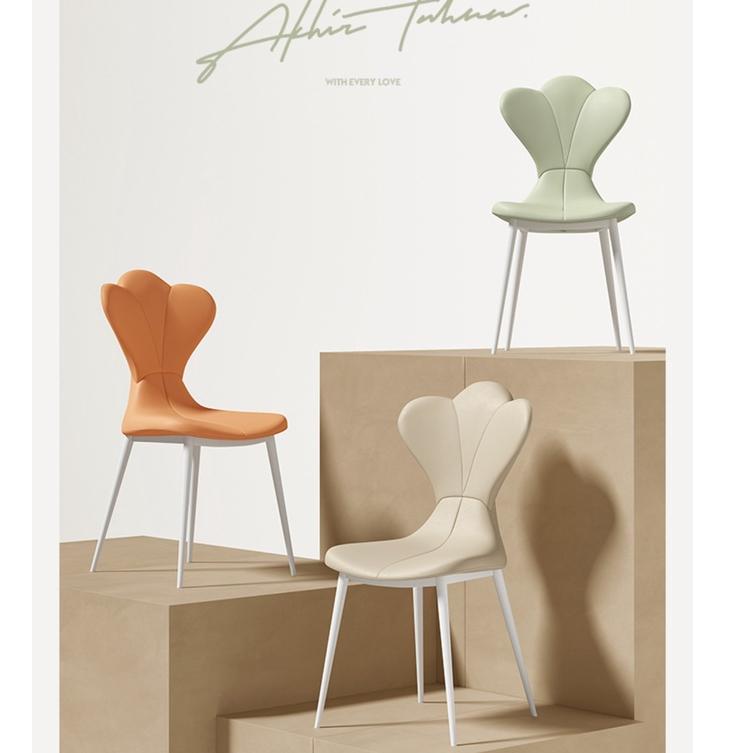 北歐輕奢餐椅 加厚坐墊 皇冠餐桌椅 椅子 全皮包裹北歐餐椅 腦椅皮革餐椅 接待椅北歐 靠背椅 化妝椅 餐廳軟包凳子-細節圖9