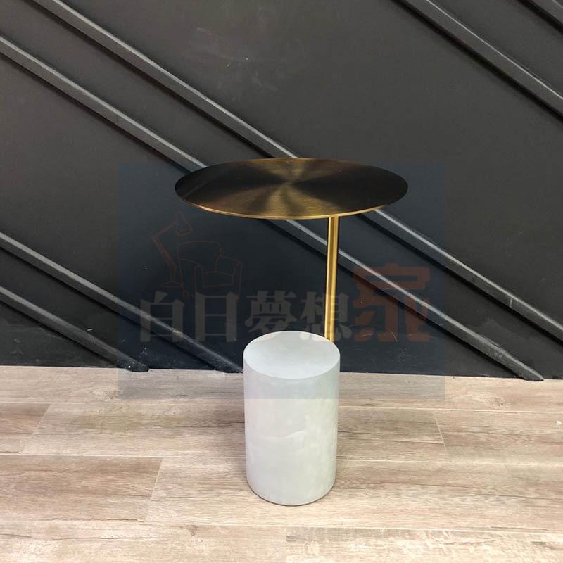 人造石奶茶店桌子 奶茶店咖啡桌 邊几角几 沙發邊桌水磨石茶几韓系ins小圓桌網紅水磨石圓桌-細節圖5