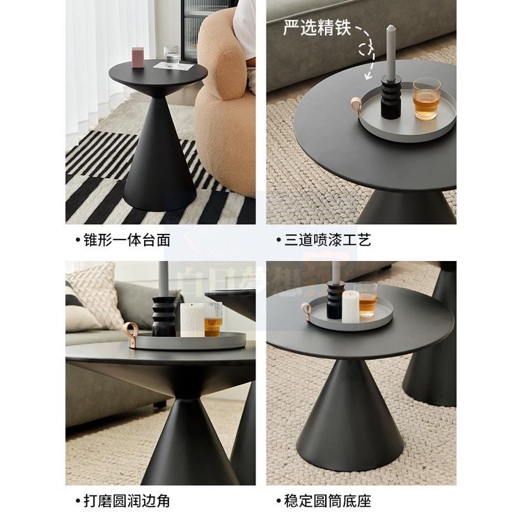 開發票鐵桌 茶几 北歐小戶型圓形客廳 白日夢想傢俱店 出租房組合小桌子圓形小茶几 邊几沙發角几邊桌小茶桌-細節圖4
