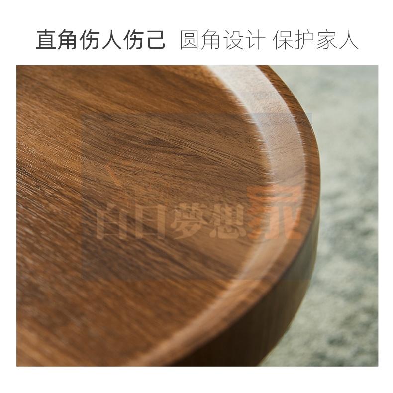 免運!胡桃色木质茶几 泡茶桌 矮桌 簡約北歐圓形茶几 ins茶几木沙發邊桌 白日梦想家具店-細節圖6