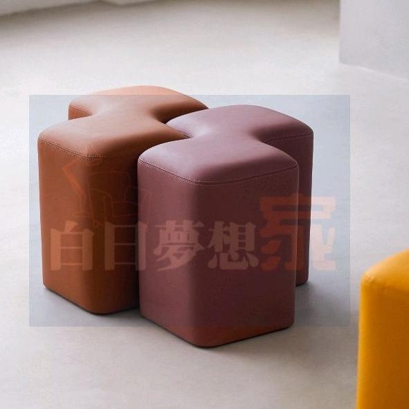 小凳子門口換鞋凳 穿鞋凳 客廳茶几矮凳 沙發腳凳 網紅板凳玄關單人皮椅凳 皮質矮凳矮凳 沙發矮凳沙發椅-方塊椅-細節圖6