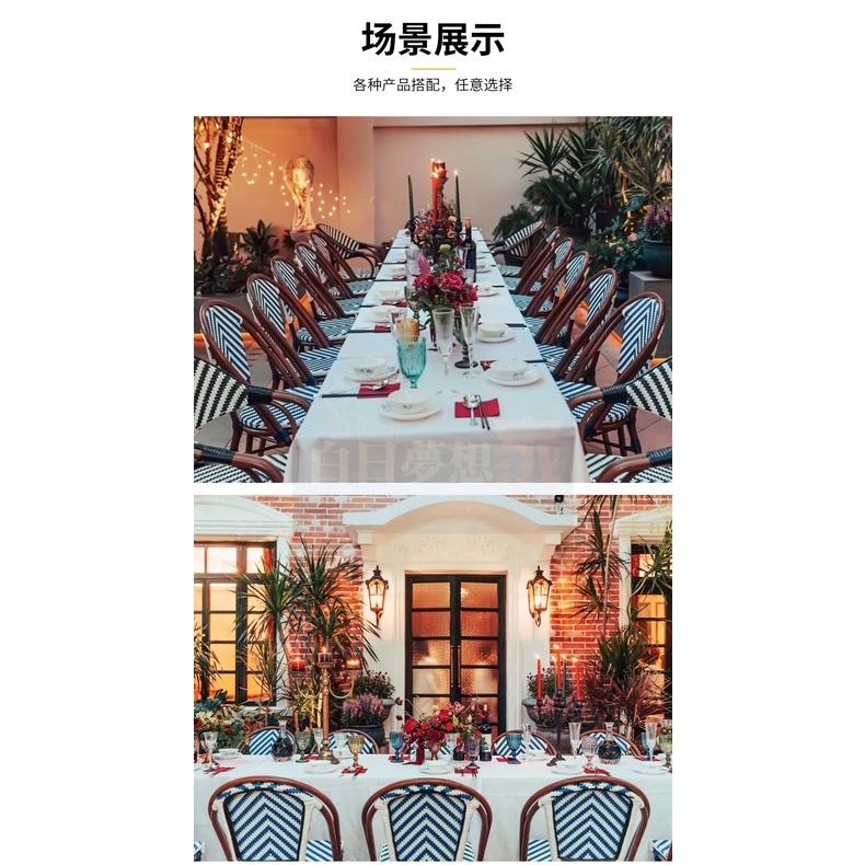 免運!戶外桌椅 陽臺桌椅 法式復古棋盤格 露營人工藤椅 三件套 組合 小茶幾 庭院 PE藤椅 庭園休閒桌椅/戶外休閒椅-細節圖2