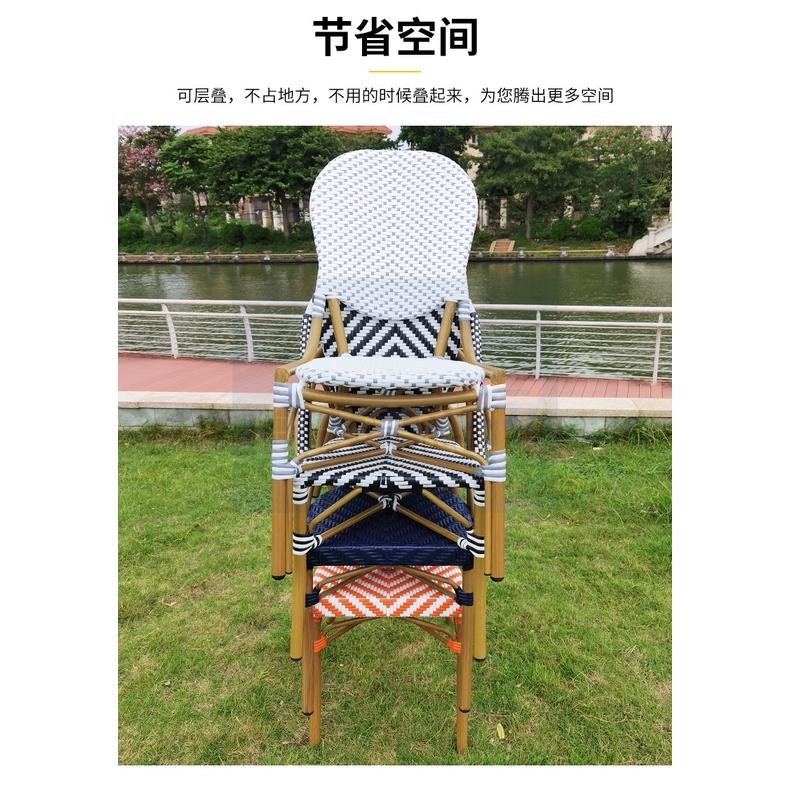 免運!戶外桌椅 陽臺桌椅 法式復古棋盤格 露營人工藤椅 三件套 組合 小茶幾 庭院 PE藤椅 庭園休閒桌椅/戶外休閒椅-細節圖8