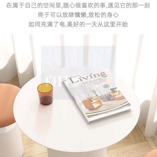 凳子咖啡厅桌椅 矮凳茶几高腳杯組合茶幾 北歐現代客廳簡約圓形小茶幾 個性沙發邊幾 邊幾 角北欧简约咖啡厅桌椅小户型餐桌椅-細節圖5